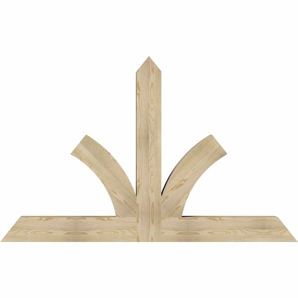 Ekena Millwork Richland Rough Sawn Timber Gable Bracket, Douglas Fir, 72"W x 45"H x 6"D x 6"F, 15/12 Pitch GBW072X45X0606RIC00RDF - main
